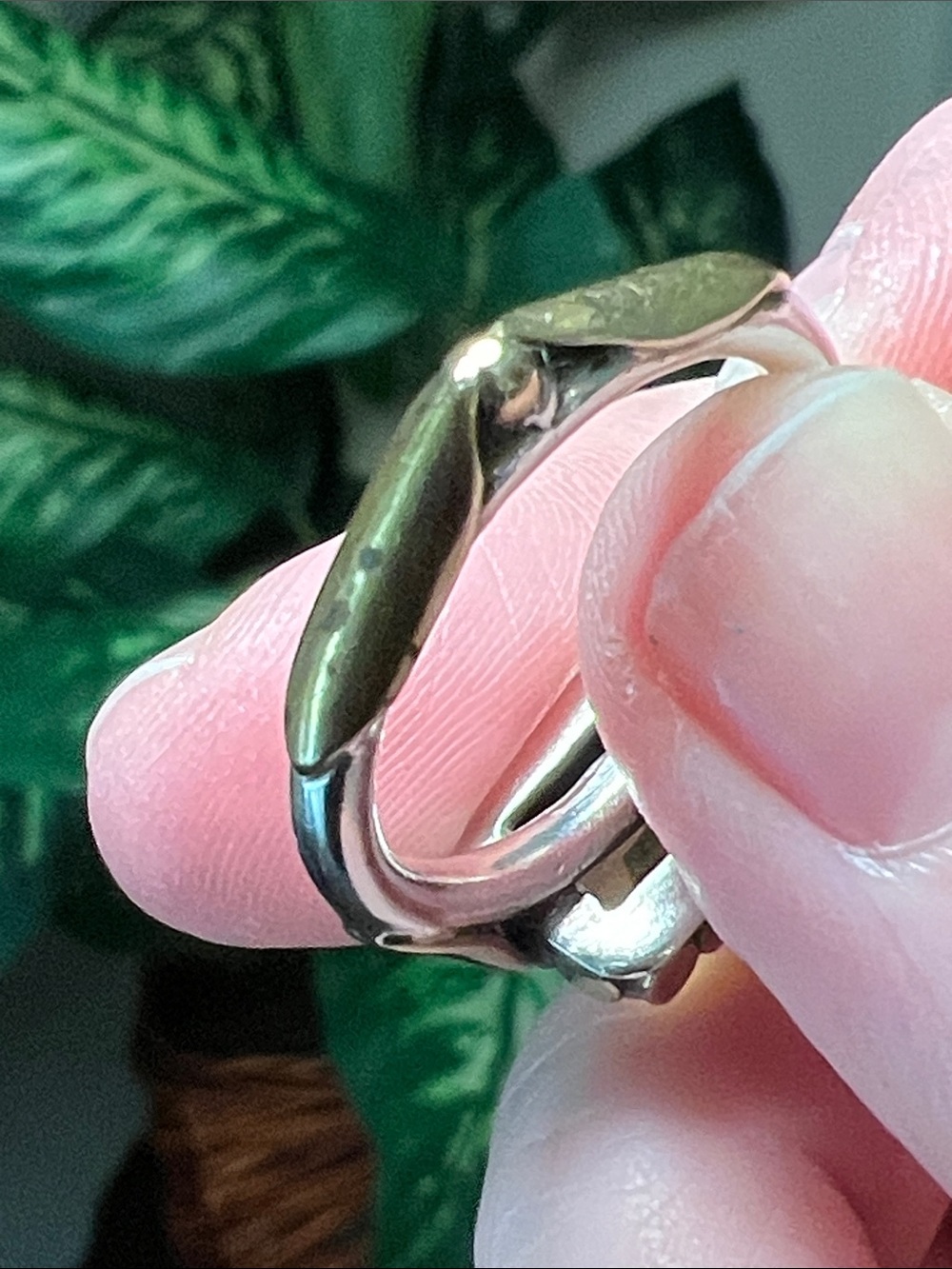 VTG Etruscan Style Gold Brass Petal Sterling Silver Emerald Cut Citrine Ring - Picture 7 of 9